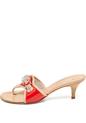 Giuseppe Zanotti Vintage 50mm crystal-embellished heeled slides - Red