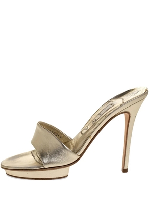 Gina 115mm leather platform sandals - Metallic