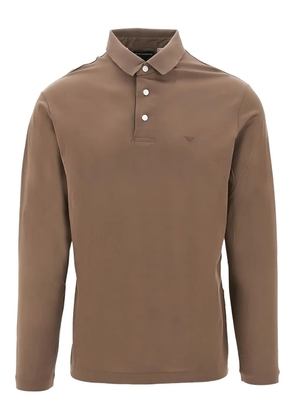 Emporio Armani logo-embroidered polo shirt - Brown