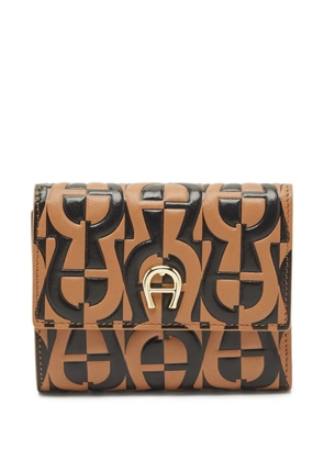 Aigner Vintage monogram embossed trifold wallet - Brown