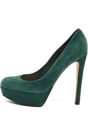 Christian Dior Pre-Owned platform suede pumps - Green