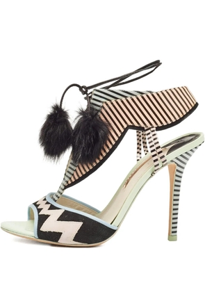 Sophia Webster 115mm pompom-embellished heeled sandals - Green