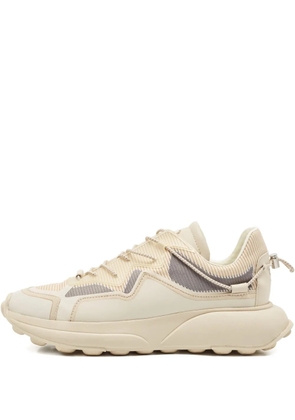Stuart Weitzman knit-panel leather sneakers - Neutrals