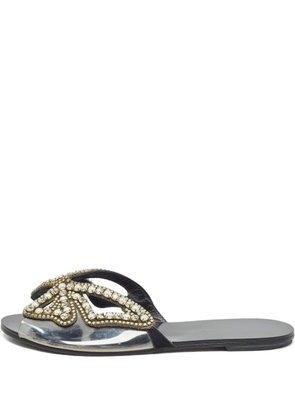 Sophia Webster pre-owned Madame Butterfly beaded flat sandals - Black