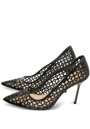 Manolo Blahnik leather laser-cut pumps - Black