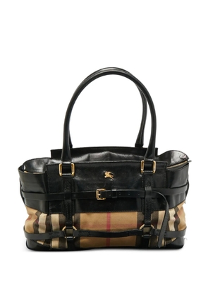 Burberry Pre-Owned Houve check-pattern canvas leather tote bag - Neutrals