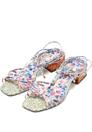 Sophia Webster floral-print sandals - White