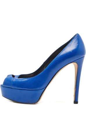 Stuart Weitzman 125mm platform peep-toe pumps - Blue
