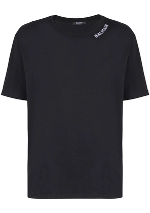 Balmain logo-embroidered cotton T-shirt - Black