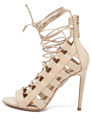 Aquazzura pre-owned Amazon lace-up sandals - Neutrals