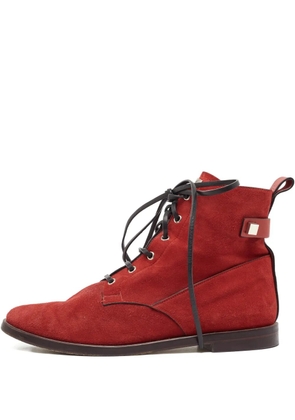 Stuart Weitzman lace-up boots - Red