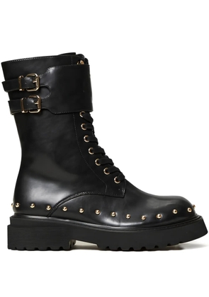 TWINSET buckle-studded lace-up combat boots - Black