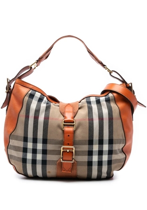 Burberry Pre-Owned 2000-2017 House Check Canvas Ashwood Hobo satchel - Brown