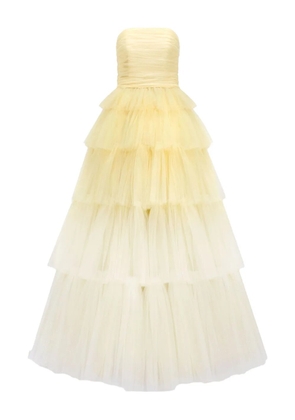 Jenny Packham Adore tiered bow gown - Yellow