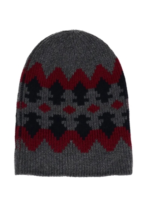 Tod's patterned ribbed beanie hat - Grey