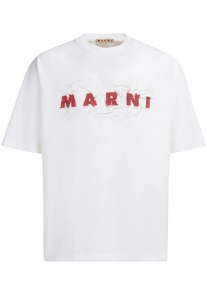 Marni logo-print cotton T-shirt - White