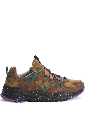 FLOWER MOUNTAIN Lace Up Panelled sneakers Yamabushi - Brown