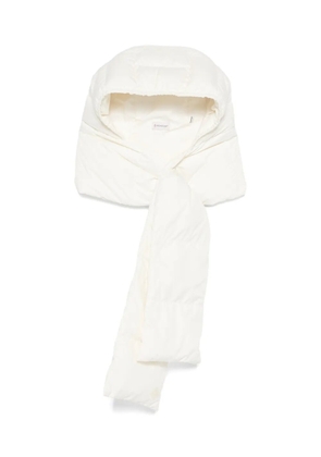 Moncler hodded padded scarf - White