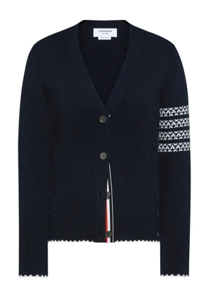 Thom Browne V-neck four-stripe cardigan - Blue