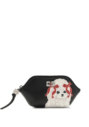 GANNI Bou poodle-print coin purse - Black