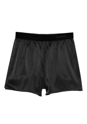 TOM FORD elasticated-waistband pajama shorts - Black