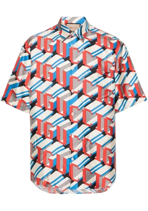 Gucci Pixel-print silk shirt - Neutrals