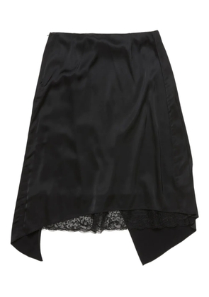 Acne Studios ruffled lace-trim midi skirt - Black