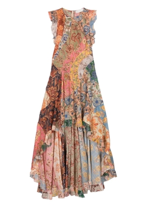 ZIMMERMANN Junie floral-print cotton midi dress - Orange
