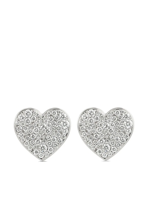 ALINKA 18kt white gold Caviar Heart Grande diamond stud earrings - Silver