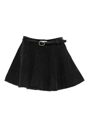 Self-Portrait belted panelled mini skirt - Black