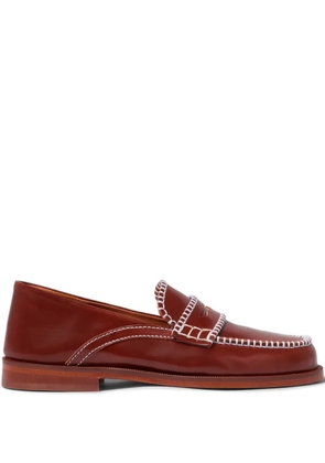 Claudie Pierlot stitch-detail leather loafers - Brown