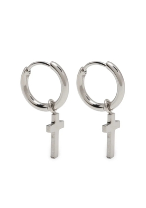 BLAKLACE cross hoop earrings - Silver
