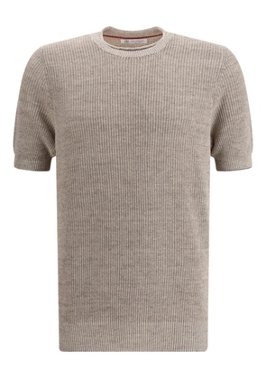 Brunello Cucinelli short-sleeve knitted T-shirt - Neutrals