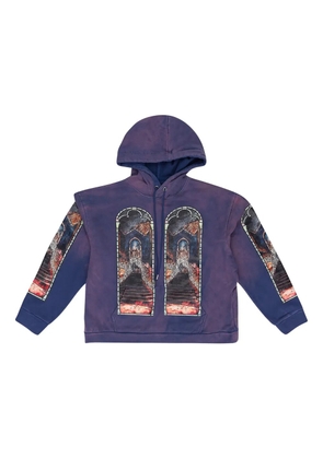 Who Decides War graphic hoodie - Blue