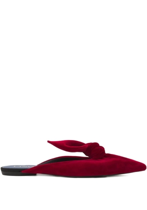 Lanvin knotted velvet-texture mules - Red