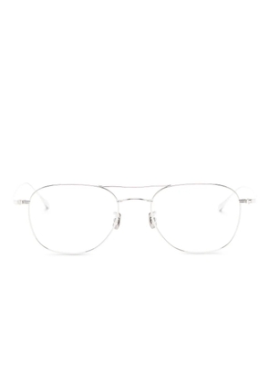 Eyevan7285 double-bridge clear-lens glasses - Silver
