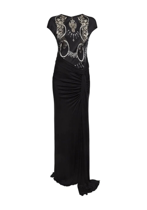 Roberto Cavalli Vintage embellished draped dress - Black