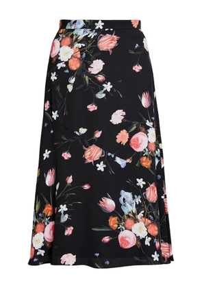 ERDEM floral-print midi skirt - Black