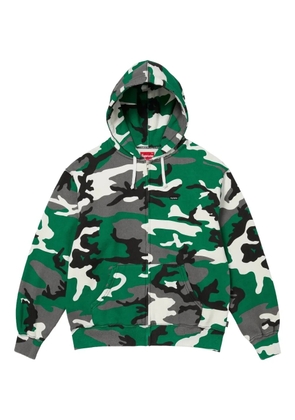 Supreme Box-logo zip-up hoodie - Green