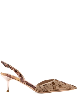 NICOLI 60mm Dahna embellished slingback pumps - Neutrals
