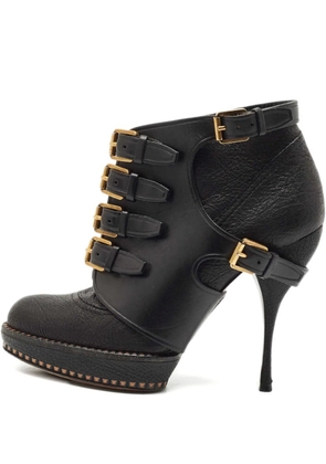 Christian Dior Pre-Owned 120mm buckled platform boots - Black