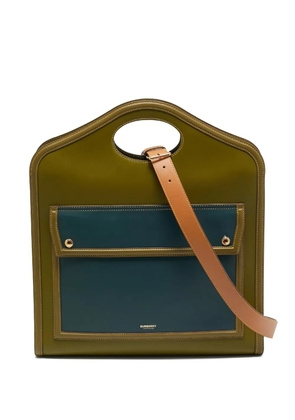 Burberry Pre-Owned pocketed leather tote bag - Green