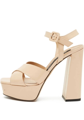 Sergio Rossi Vintage criss-cross-detail sandals - Neutrals