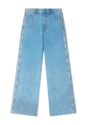 SANDRO rhinestone wide-leg jeans - Blue