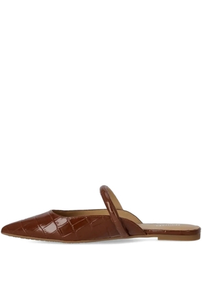 Michael Michael Kors pointed-toe crocodile-effect mules - Brown