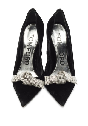 Tom Ford Vintage 120mm bow-detail velvet pumps - Black