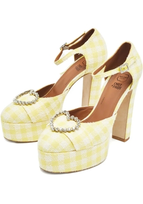 Malone Souliers Pre-owned check-print pumps - Yellow