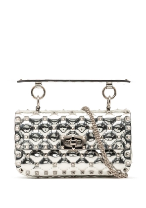 Valentino Garavani Pre-Owned 2000-2017 Small Patent Rockstud Spike satchel - Silver