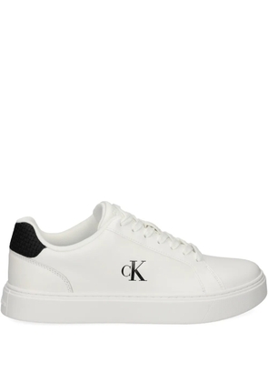 Calvin Klein logo leather sneakers - White