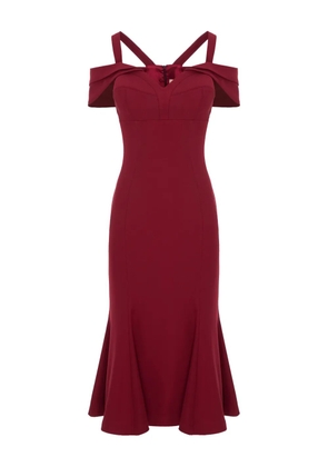 Murmur Candy V-neck midi dress - Red